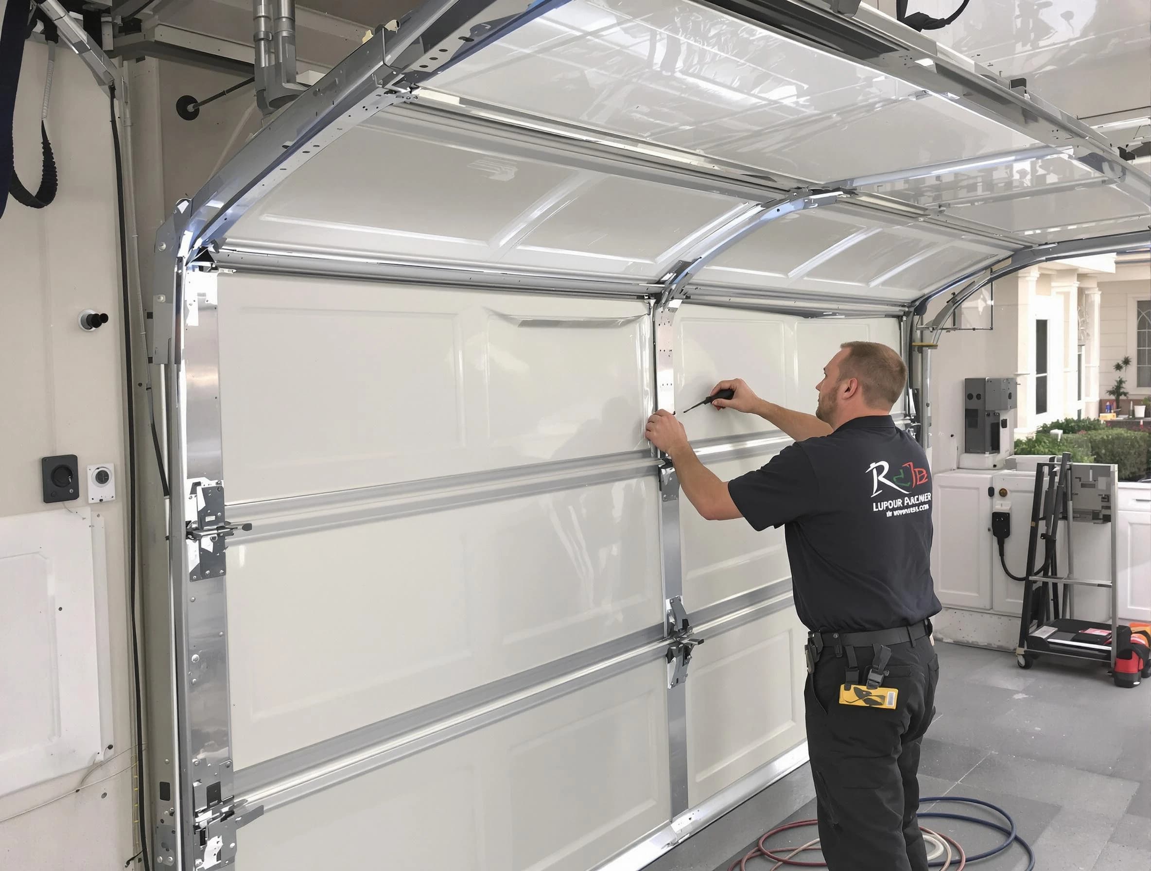 Harrisville Garage Door Repair professional performing panel repair in Harrisville