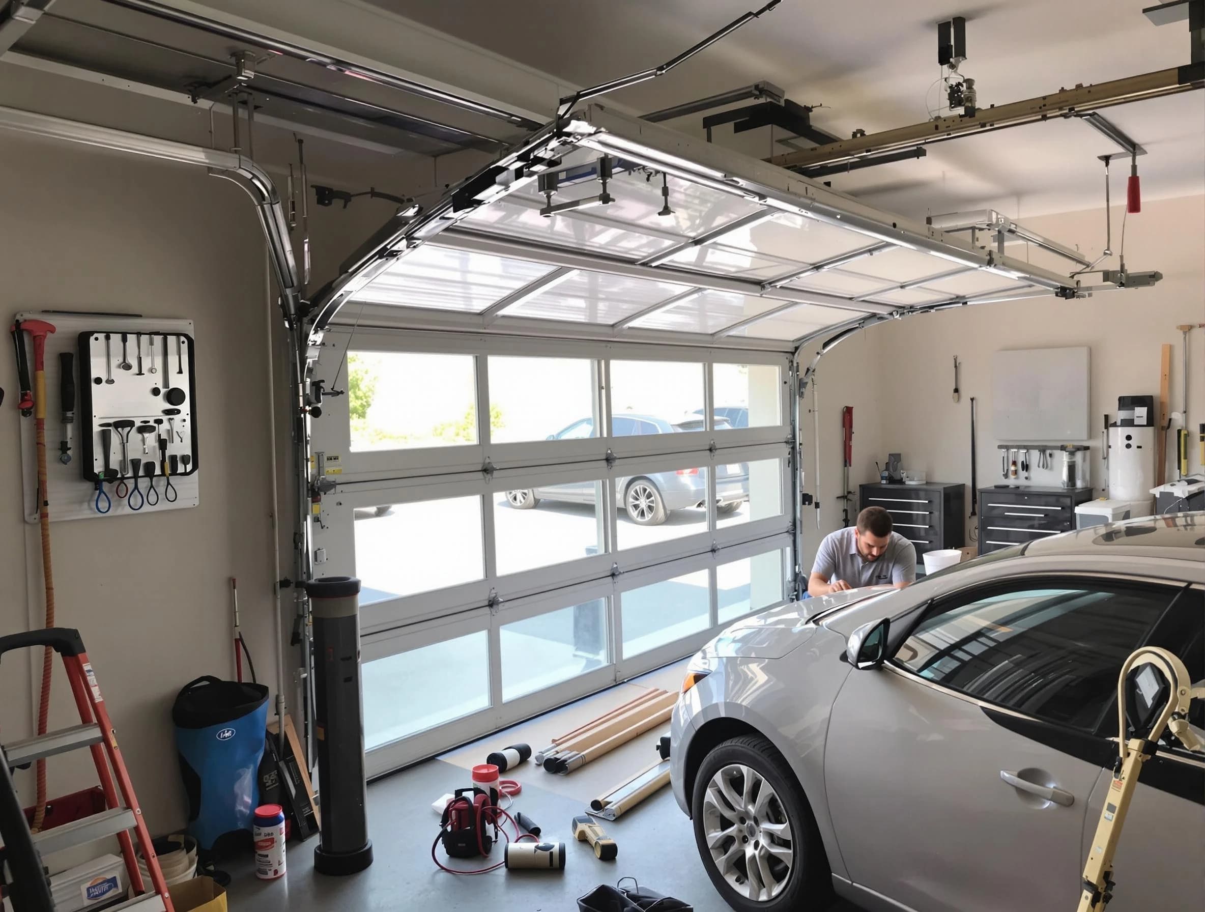Garage door noise reduction service by Harrisville Garage Door Repair in Harrisville
