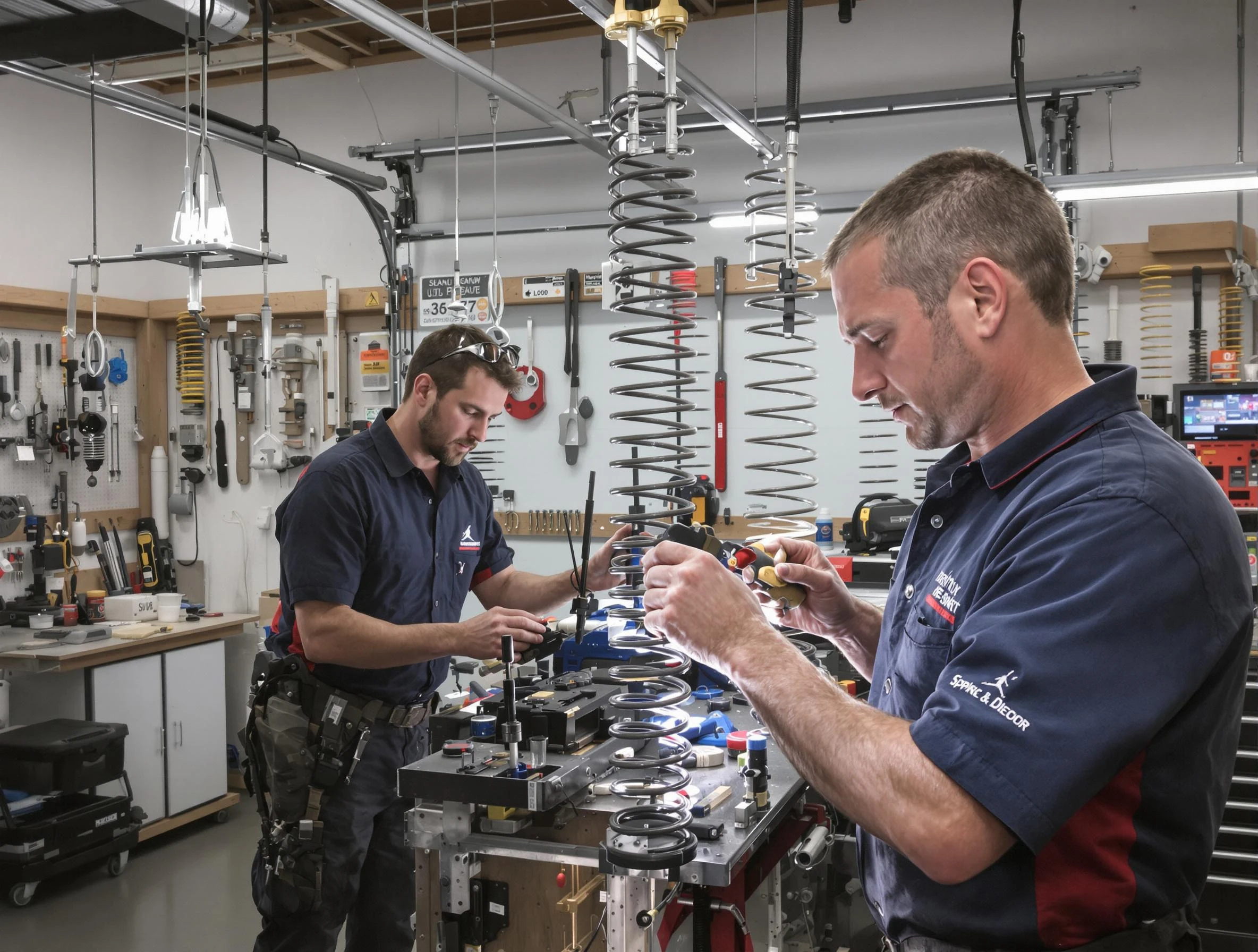 Garage door spring repair service by Harrisville Garage Door Repair in Harrisville