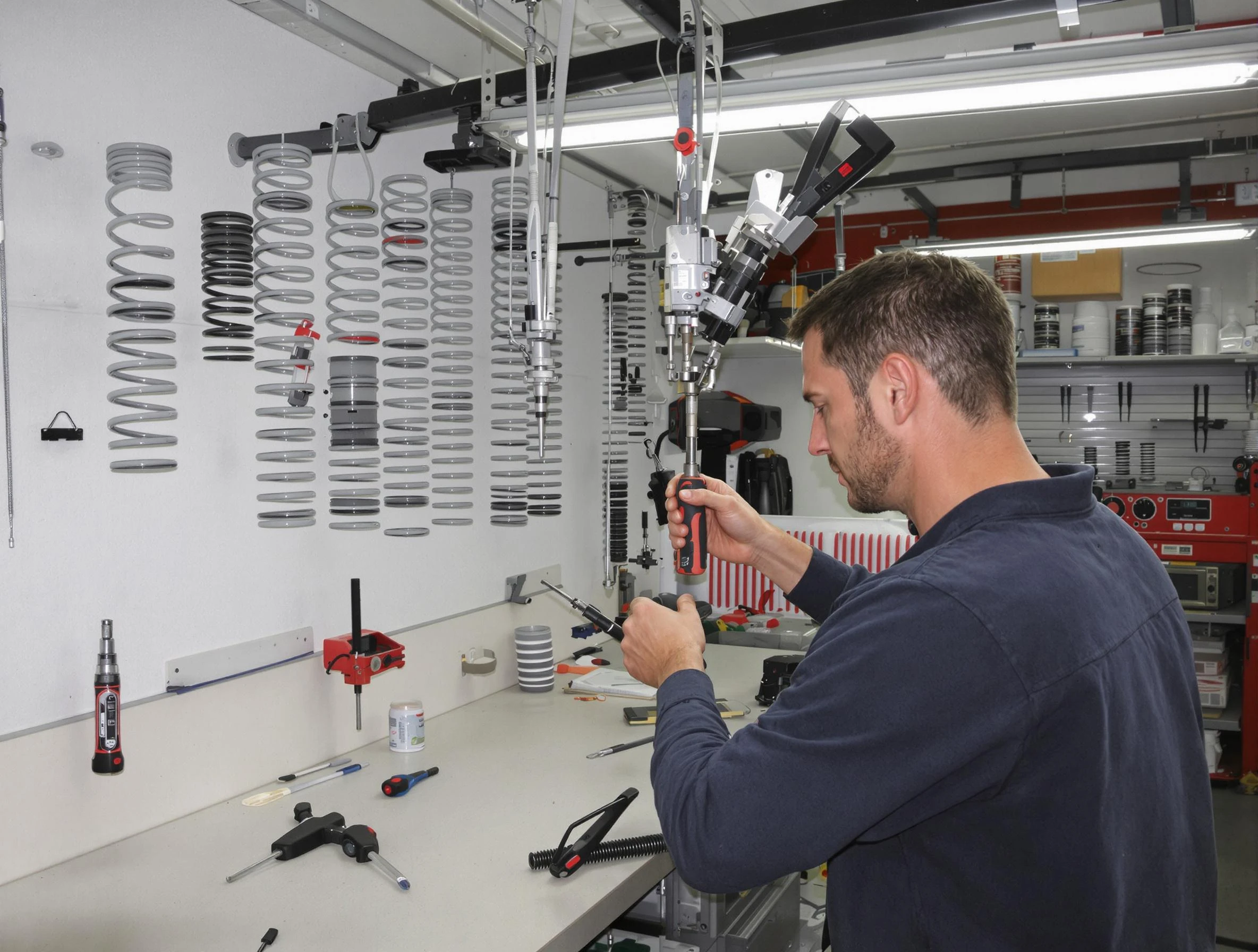Harrisville Garage Door Repair safety certified technician performing precision spring replacement in Harrisville